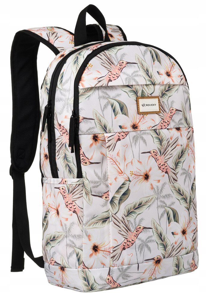 Klasyczny, Damski Plecak Z Poliestru W Roślinny Wzór Lumarko!