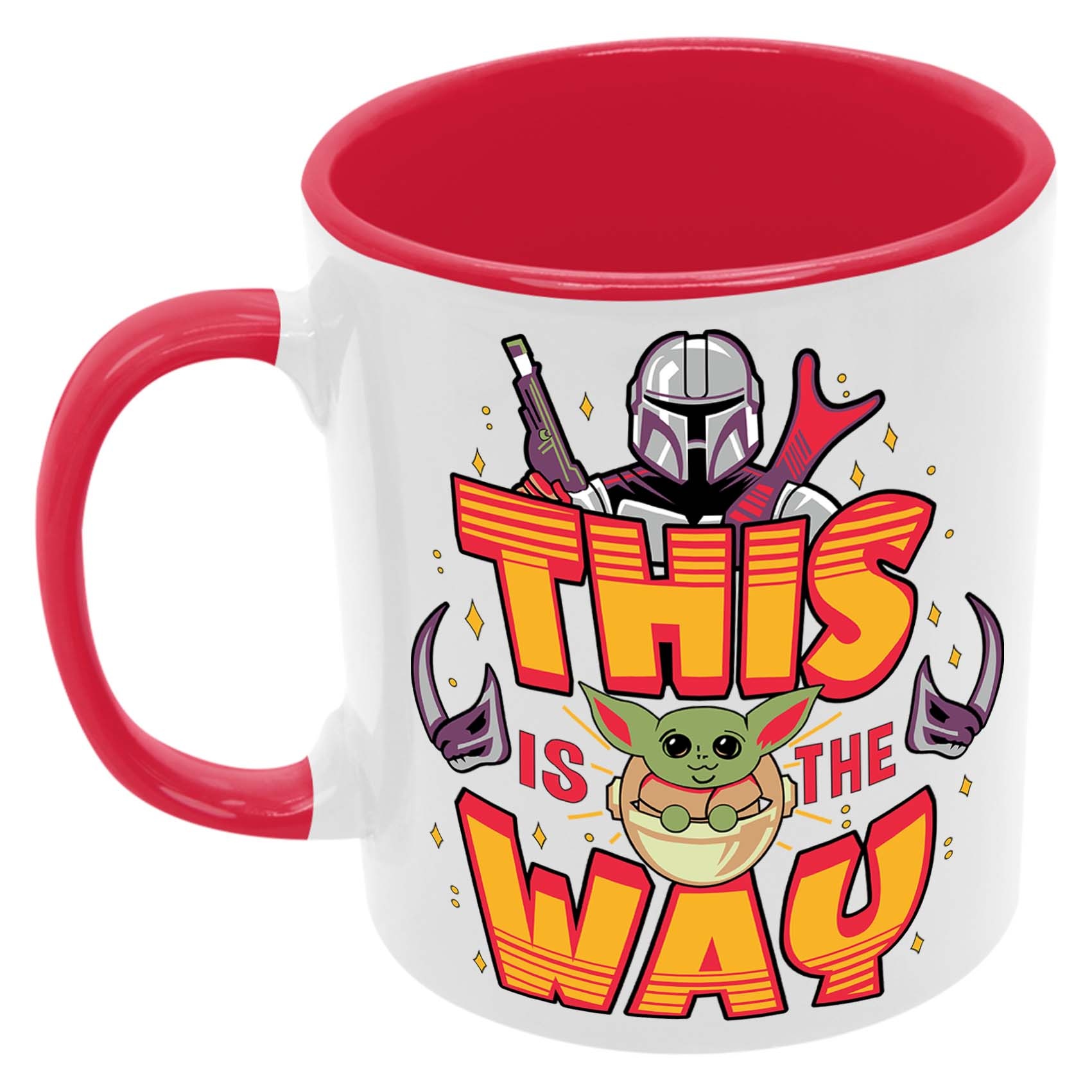 The Mandalorian Kubek Ceramiczny Prezent Tasse Mug Star Wars Mandalorian Baby Yoda Skywalker Darth Vader, Czerwony 330 ml