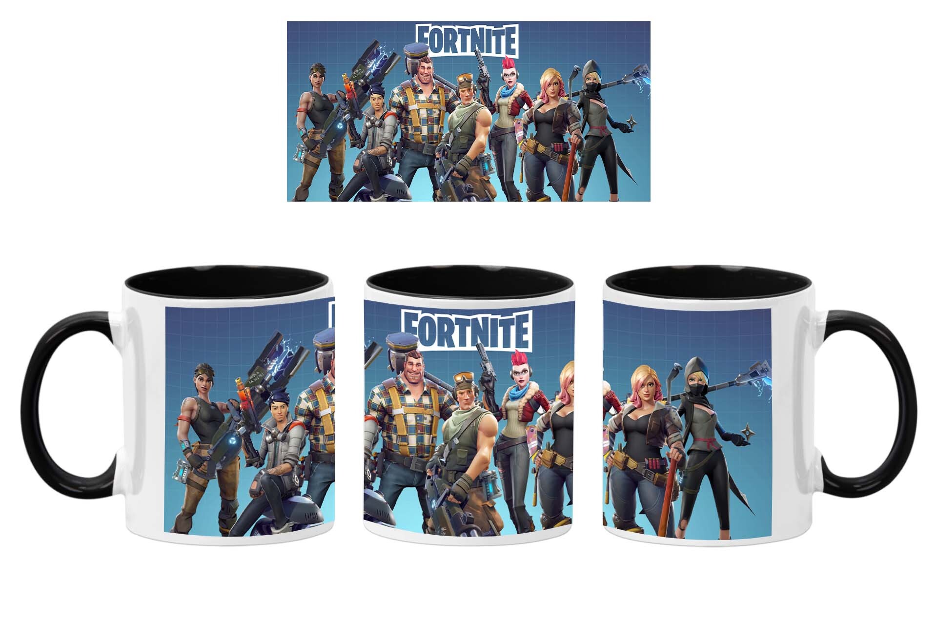 Fortnite33 Kubek Ceramiczny Prezent Tasse Mug Fordtnite Battle Royal Raven Archetype Squad Leader Raptor, Czarny 330 ml