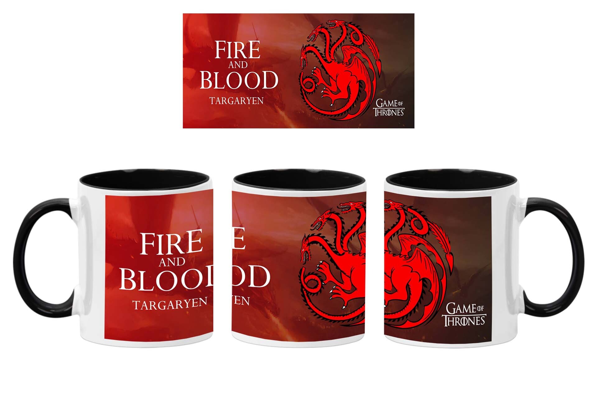 Gameofthrones03 Kubek Ceramiczny Prezent Tasse Mug Game Of Thrones, Czarny 330 ml