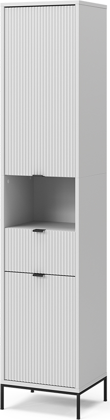 Vicco Szafka łazienkowa Eliza, 40 x 190 cm z drzwiami i szufladą, Biały