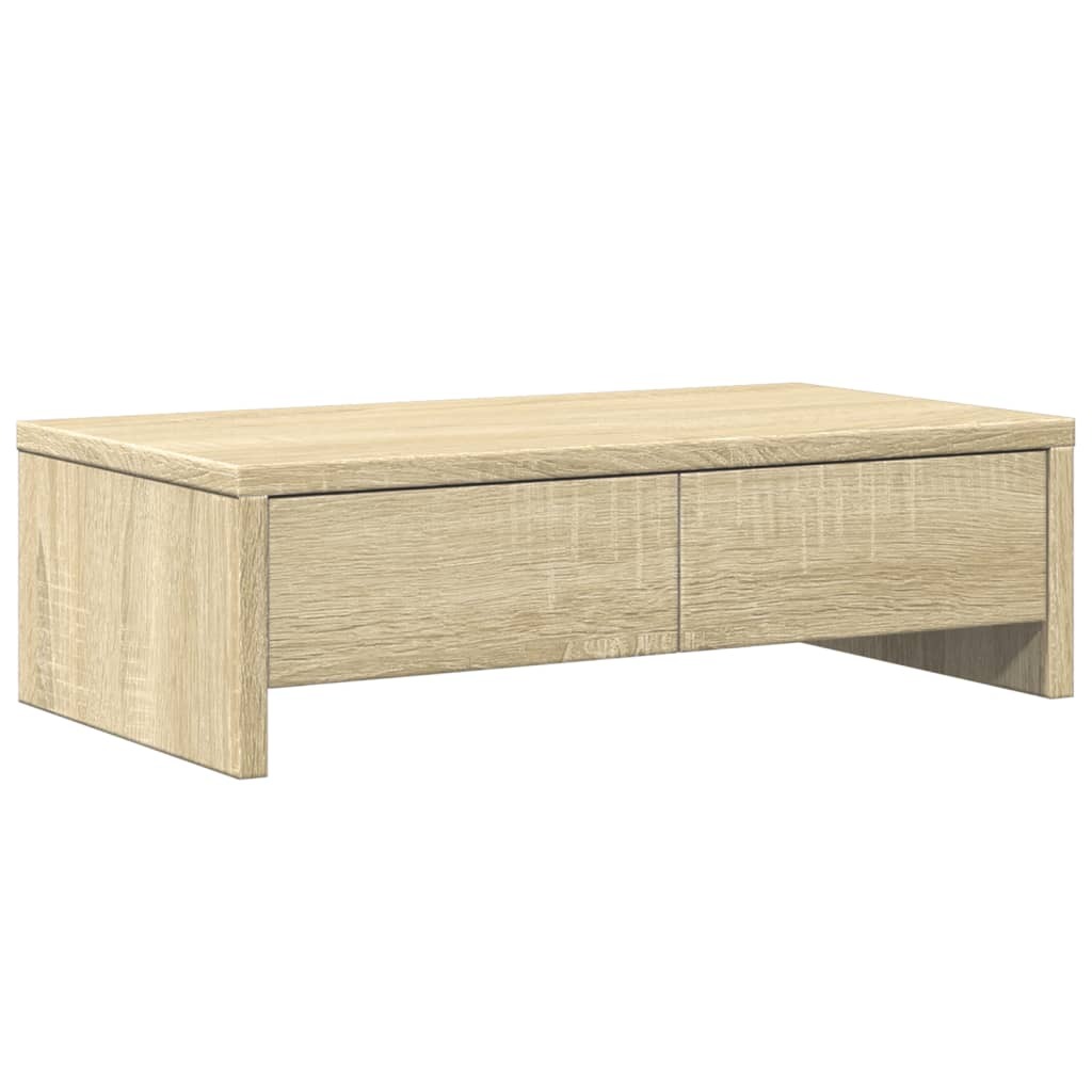 vidaXL Podstawa pod monitor z szufladami dąb sonoma 50x27x15 cm