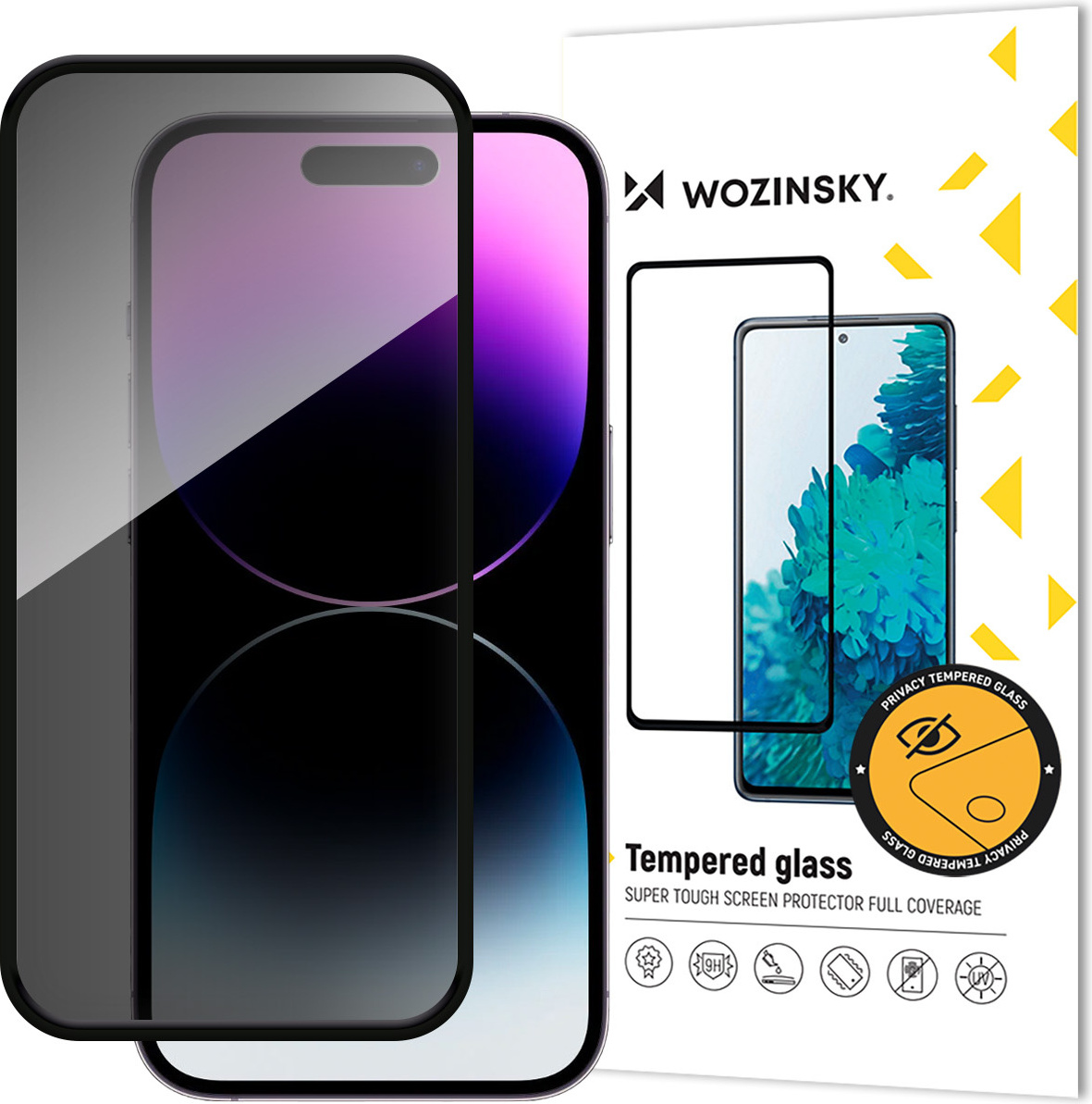 Szkło hartowane Wozinsky Privacy Glass prywatyzujące z filtrem anti-spy na iPhone 16