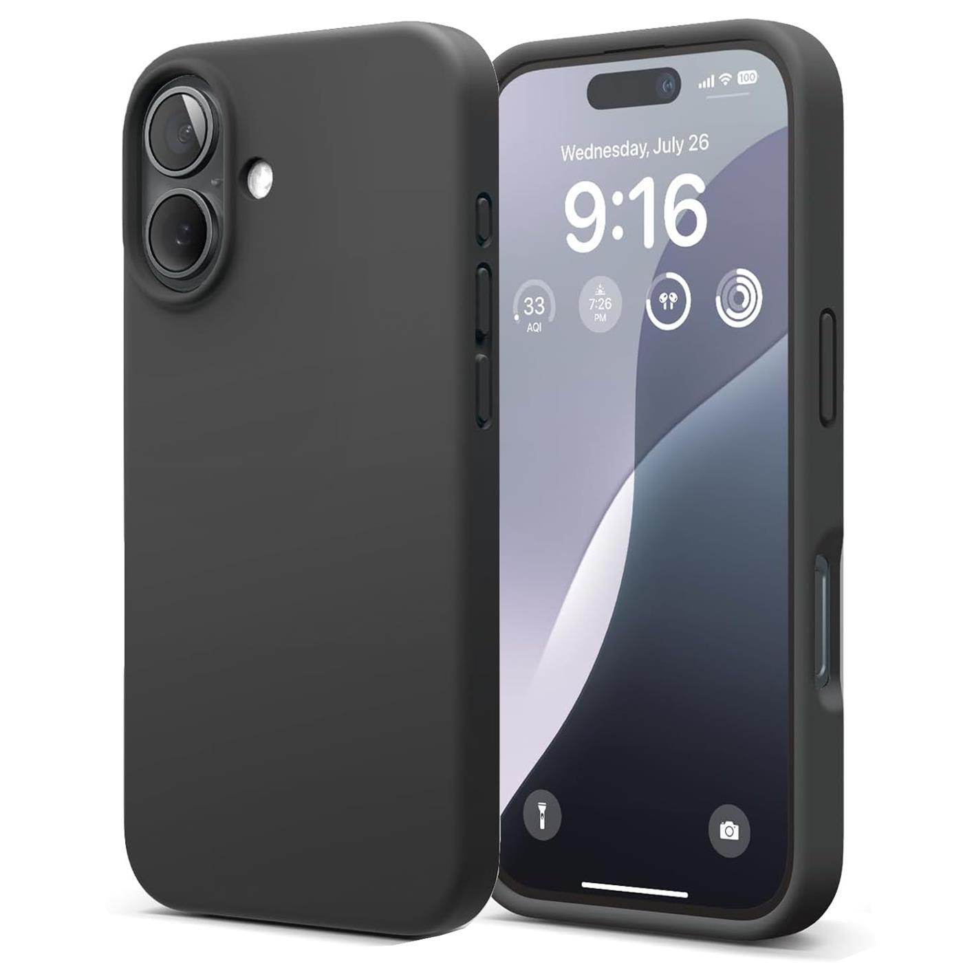 Etui na telefon komórkowy Apple iPhone 16 silikonowe etui ochronne na telefon komórkowy, czarne