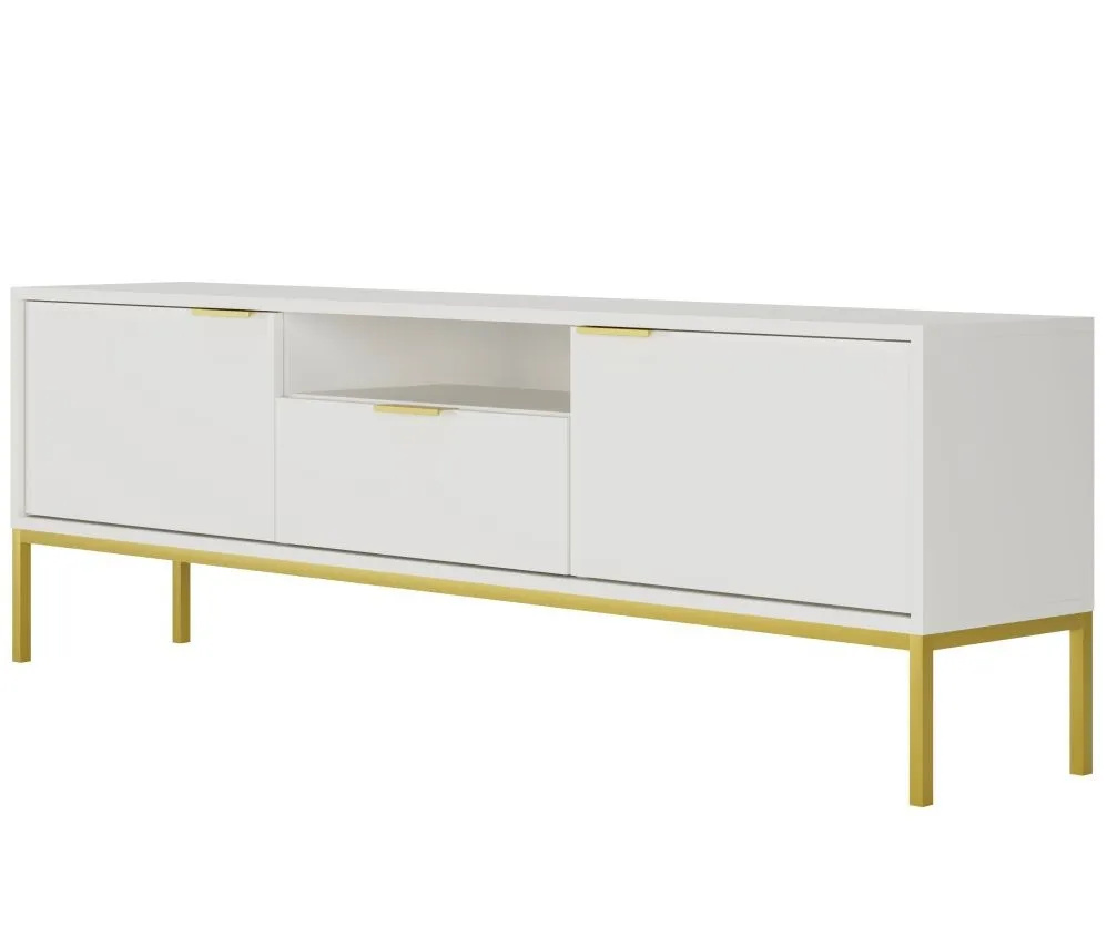 Szafka RTV AUSTIN 175 biała/złota