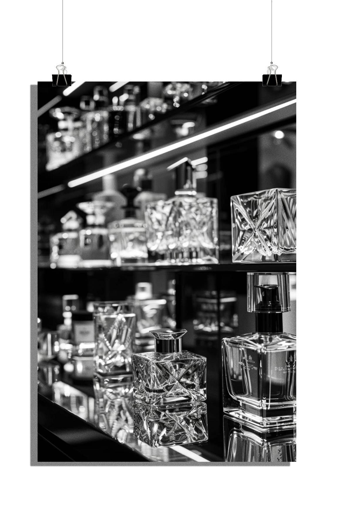 Plakat Perfumy - Plakat Piękno - Plakat Fotografia - Plakat Czarno-Biały - 51x71cm - Idealny do oprawienia w ramkę
