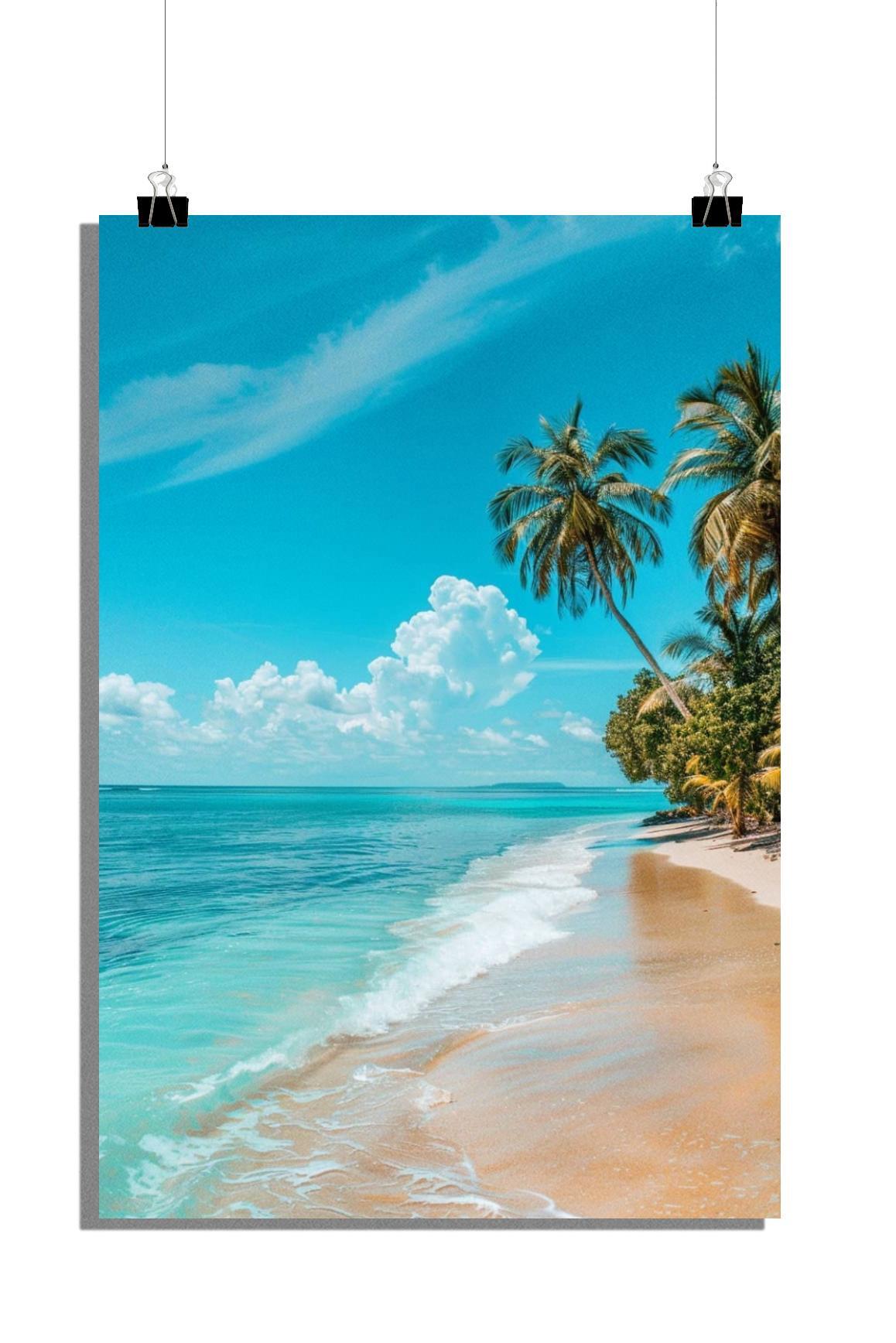 Plakat tropikalny - Plakat plaża - Plakat morze - Plakat natura - 51x71cm - Idealny do oprawienia w ramkę