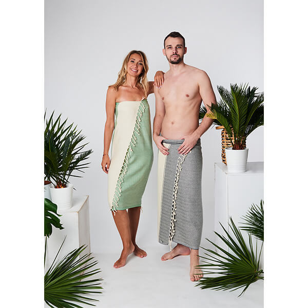 Ręcznik hammam WAVY 100% naturalna bawełna YEYE Zielony