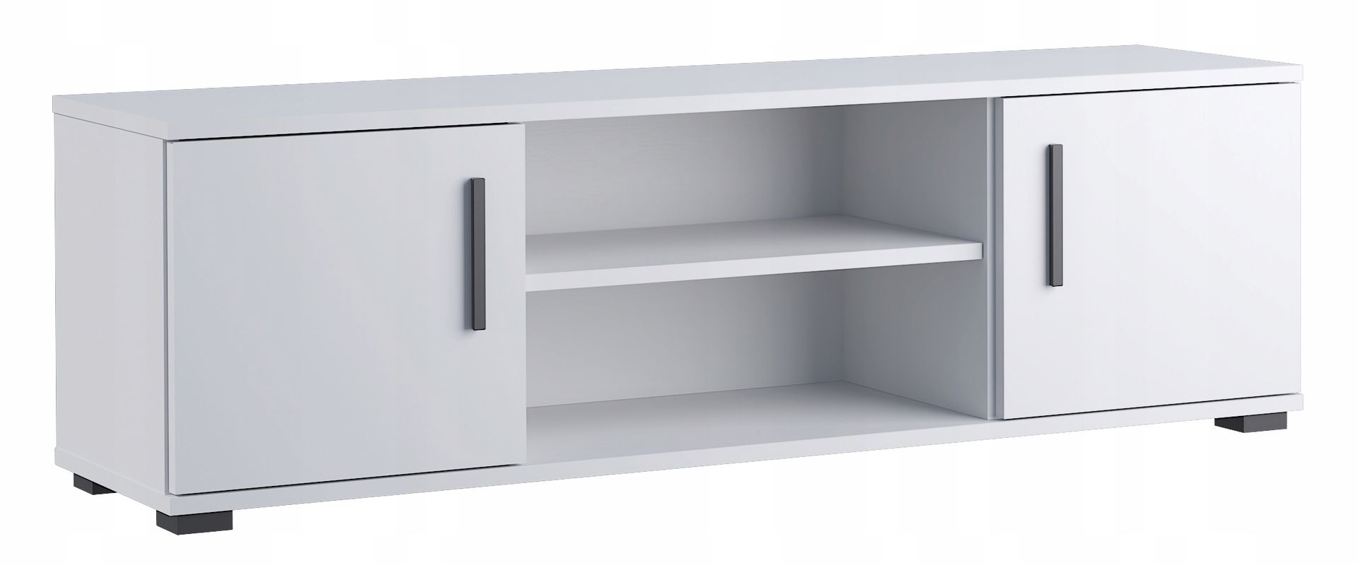 Meblowa1 Szafka RTV ARIZONA 140 Biała - Nowoczesny Stolik Szafka RTV Pod Telewizor z Praktycznymi Półkami