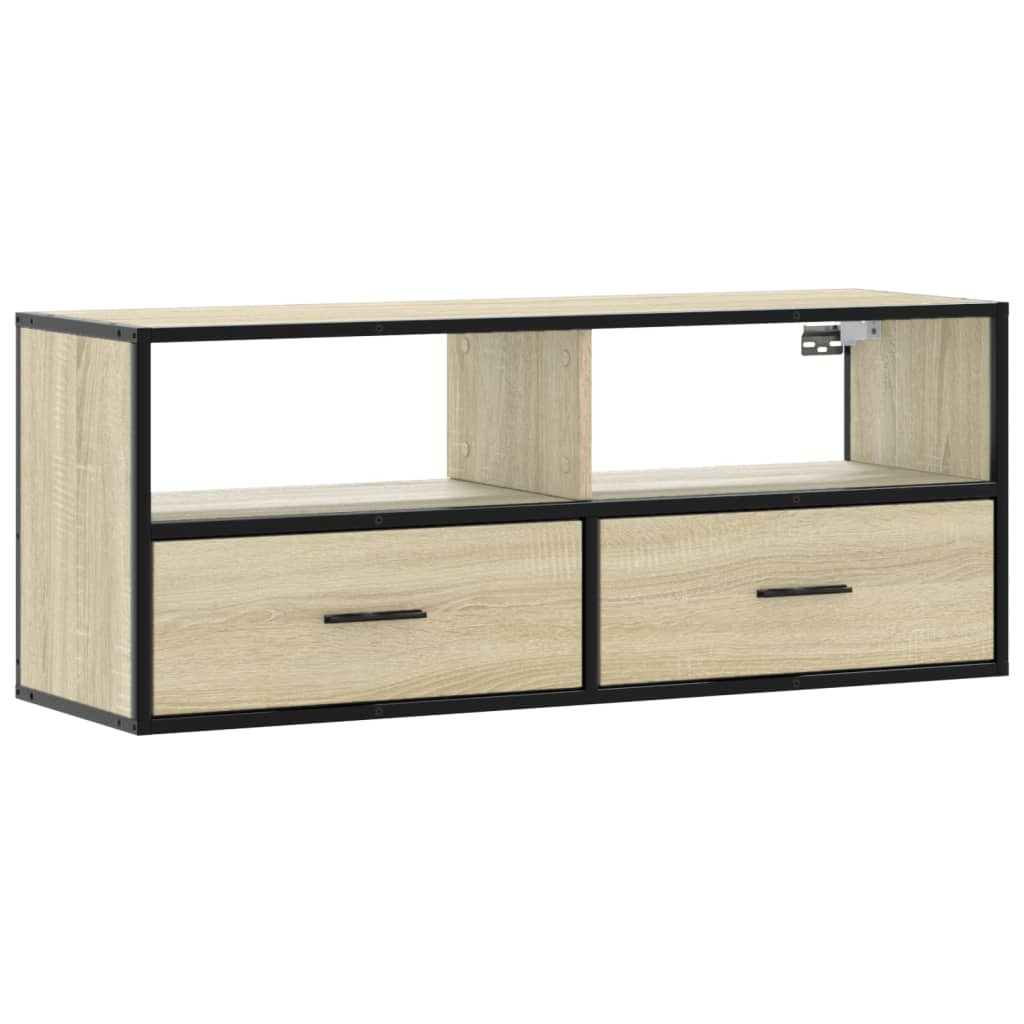 vidaXL Szafka pod TV dąb sonoma 100x31x39,5 cm materiał drewnopochodny i metal