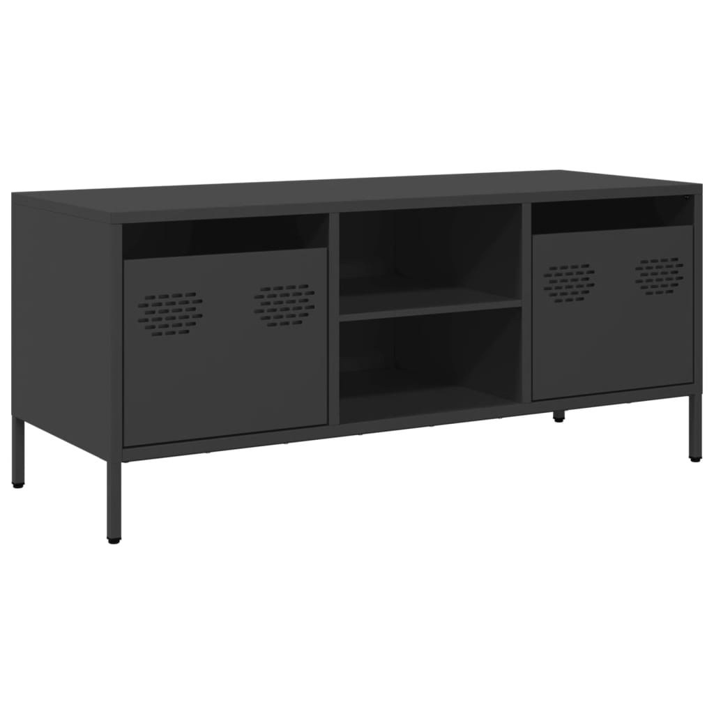 vidaXL Szafka pod TV czarna 101,5x39x43,5 cm Stal walcowana na zimno