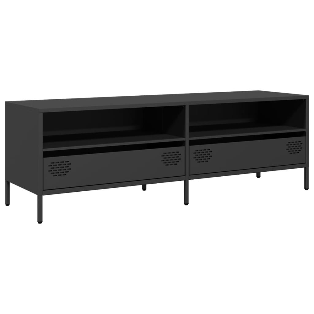 vidaXL Szafka pod TV czarna 135x39x43,5 cm Stal walcowana na zimno