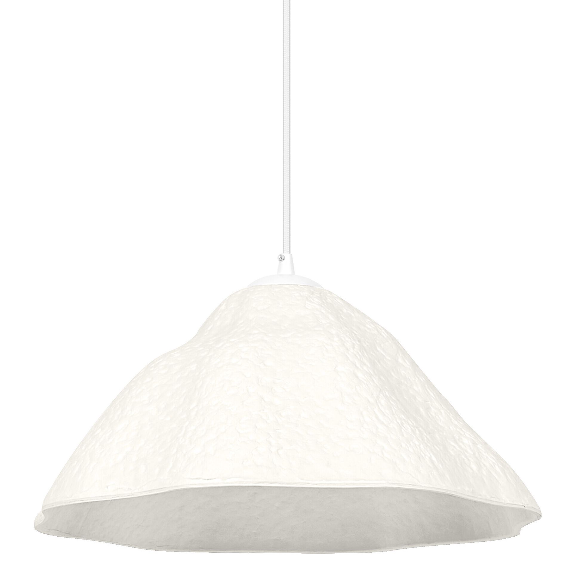 LEDVANCE biała replika lampy wiszącej w kształcie liścia lotosu z metalu i papier-mâché, E27, średnica 396 mm, klosz wykonany z materiału pochodzącego z recyklingu, trwała dzięki wymiennemu źródłu światła, łatwa instalacja