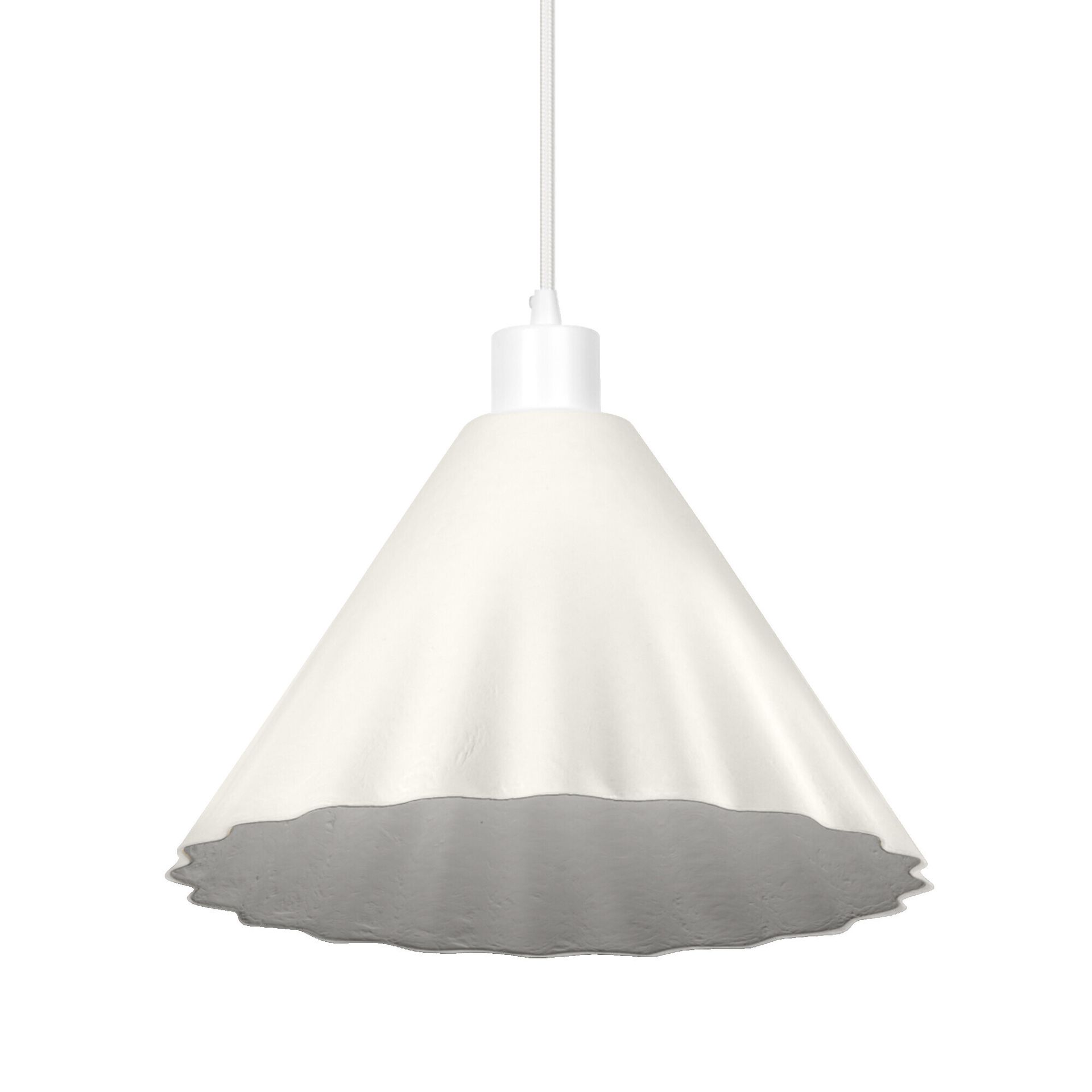 Lampa wisząca LEDVANCE whiteReplica Pulp wykonana z metalu i papier-mâché, E27, średnica 310 mm, klosz wykonany z materiału pochodzącego z recyklingu, trwała dzięki wymiennemu źródłu światła, łatwy montaż