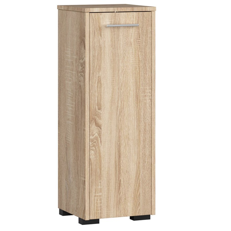 Szafka łazienkowa wolnostojąca: jedne drzwiczki, dwie półki, kolor: dąb sonoma, wymiary mebla: szer. 30 cm, wys. 82 cm, gł. 30 cm