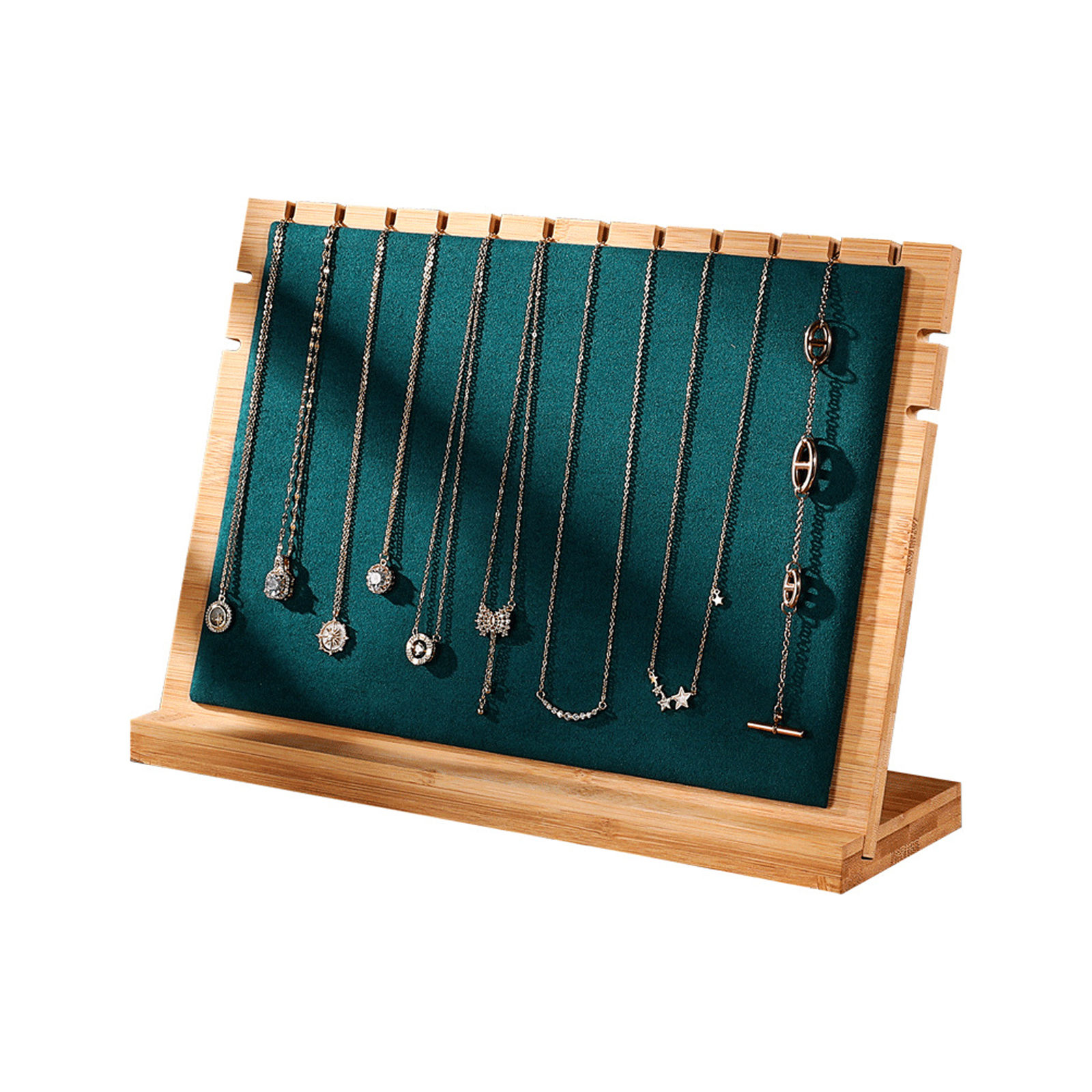 Bambusowy stojak na naszyjnik, uchwyt na naszyjnik, bambusowy stojak na biżuterię, stojak na biżuterię, stojak na naszyjnik