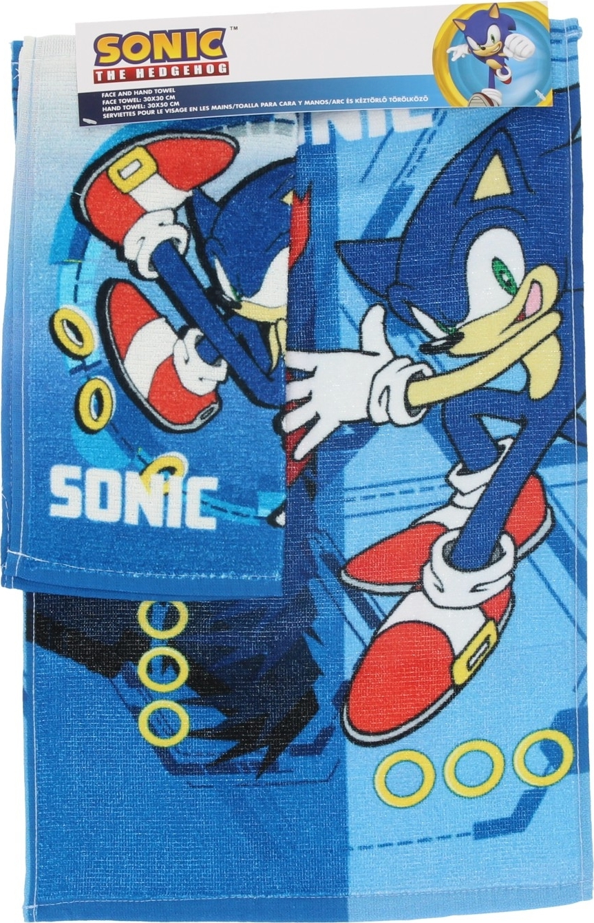 Ręcznik kąpielowy Sonic i ręcznik do twarzy - miękki zestaw do osuszania ręczników dla dzieci