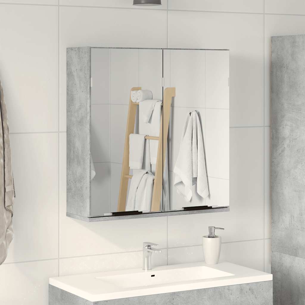 vidaXL Szafka łazienkowa z lustrem betonowa szara 64x20x66,5 cm materiał drewnopochodny