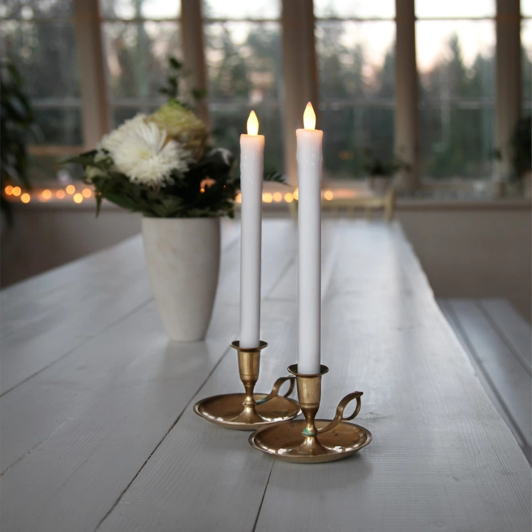 Zestaw 2x świeca Led woskowa obiadowa PRESSE biała 25cm