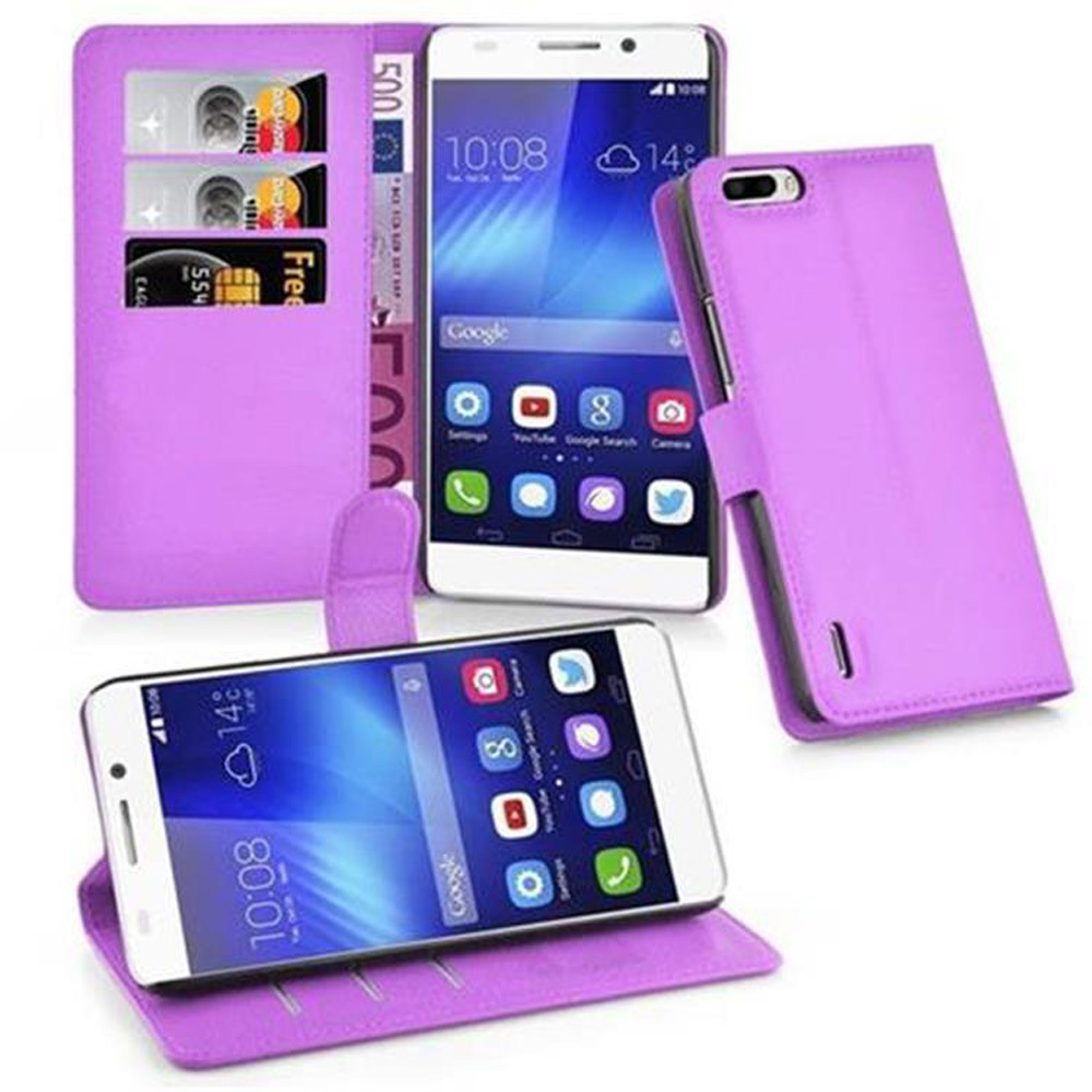 Etui Cadorabo na telefon komórkowy Honor 6 PLUS w kolorze MANGAN VIOLET z zapięciem magnetycznym, funkcją podstawki i miejscem na karty Etui Etui ochronne z klapką w stylu książki