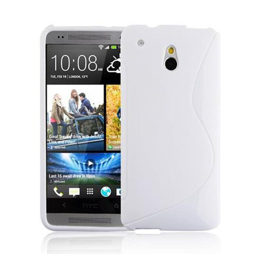 Cadorabo pokrowiec ochronny na HTC ONE M4 MINI w kolorze białym etui na telefon komórkowy silikonowe etui TPU
