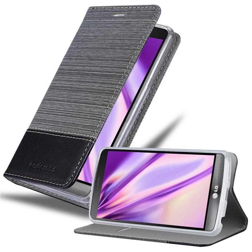 Etui Cadorabo na telefon komórkowy LG G3 w kolorze GREY BLACK z zapięciem magnetycznym, funkcją podstawki i kieszenią na karty Etui ochronne Etui z klapką w stylu książki