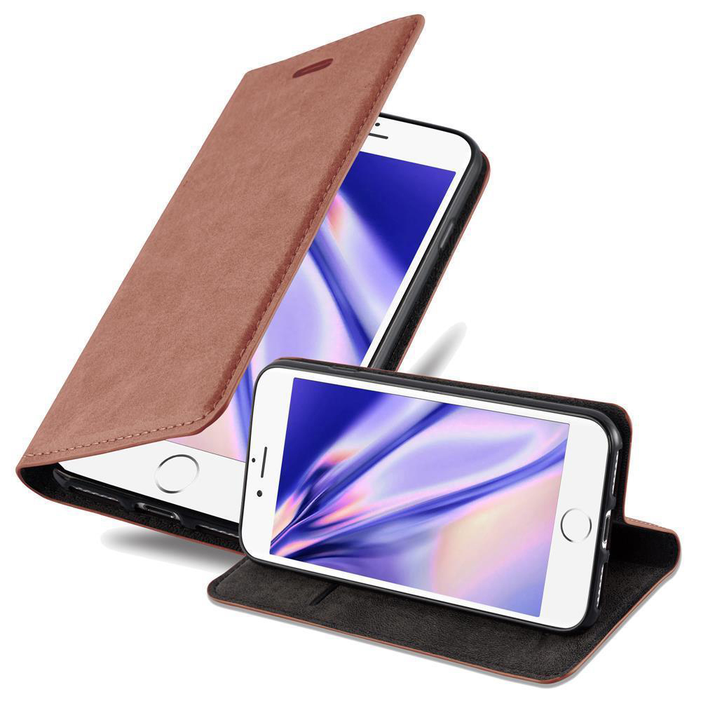 Etui Cadorabo do Apple iPhone 6 PLUS / iPhone 6S PLUS w kolorze CAPPUCCINO BROWN Etui na telefon komórkowy z magnetycznym zamknięciem, funkcją podstawki i miejscem na kartę Etui Etui ochronne Etui z klapką w stylu książki