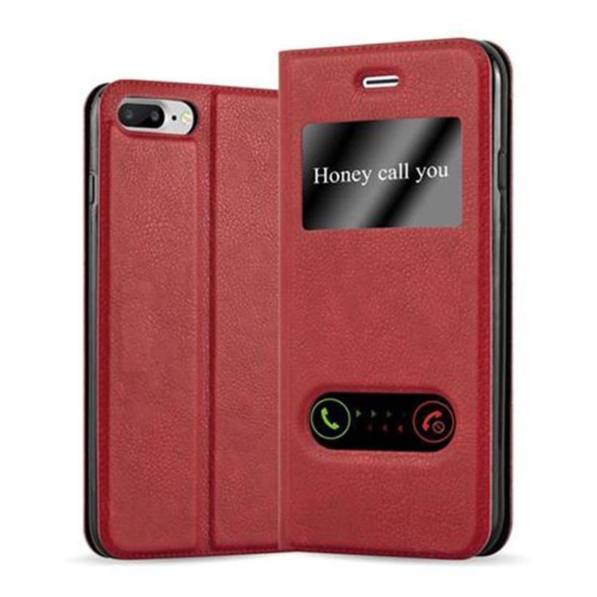 Etui ochronne Cadorabo do Apple iPhone 7 PLUS / 7S PLUS / 8 PLUS w kolorze czerwonym etui na telefon komórkowy etui na książkę