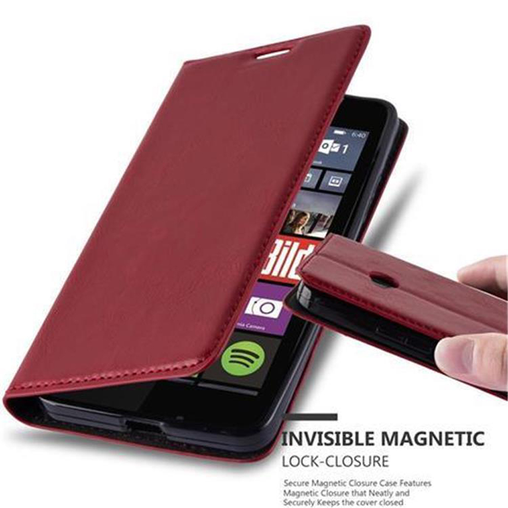 Pokrowiec Cadorabo na telefon Nokia Lumia 640 w kolorze czerwonym z magnetycznym zamknięciem