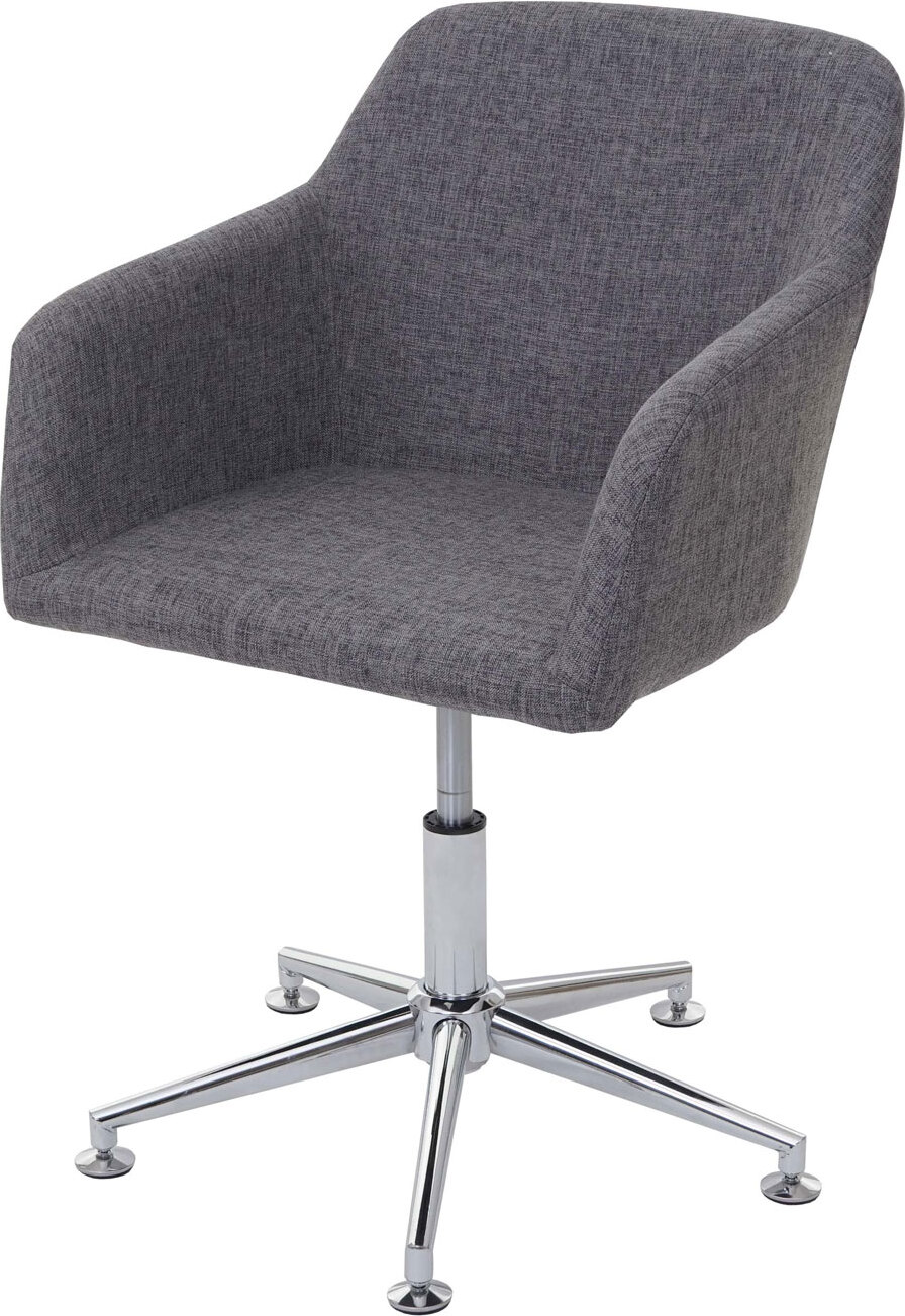 Krzesło do jadalni HWC-A74, krzesło obrotowe, krzesło do salonu, z regulacją wysokości ~ tekstylny, szary