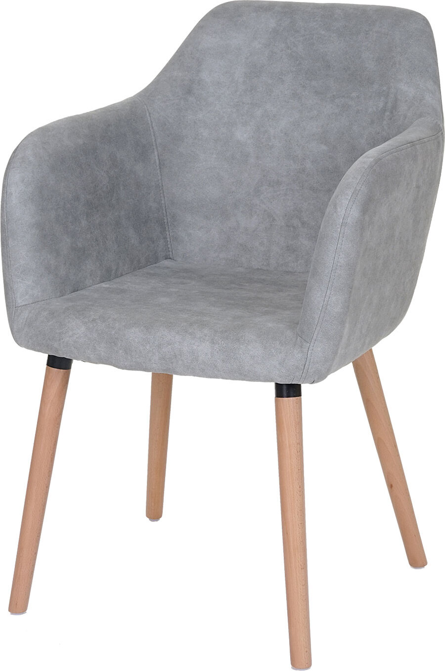 Krzesło do jadalni Malmö T381, krzesło kuchenne, design retro 50s ~ tekstylia, beton vintage szary, jasne nogi