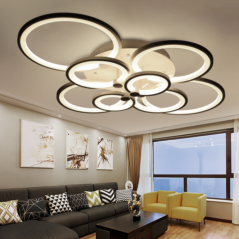 Lampa sufitowa LED Lampa sufitowa 6067-8 100x80x17cm LED 148W pilot zdalnego sterowania kolor światła/jasność regulowana ściemnialna biała lakierowana metalowa rama lampy