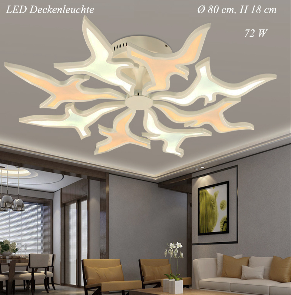Lampa sufitowa LED 8018~8. Bez pilota zdalnego sterowania. Ptasi design. Ekonomiczna A+