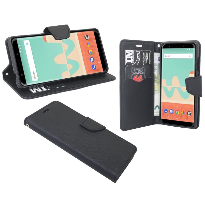 Wiko View Go etui na telefon komórkowy kieszonka etui z klapką pokrowiec ochronny na smartfona czarny