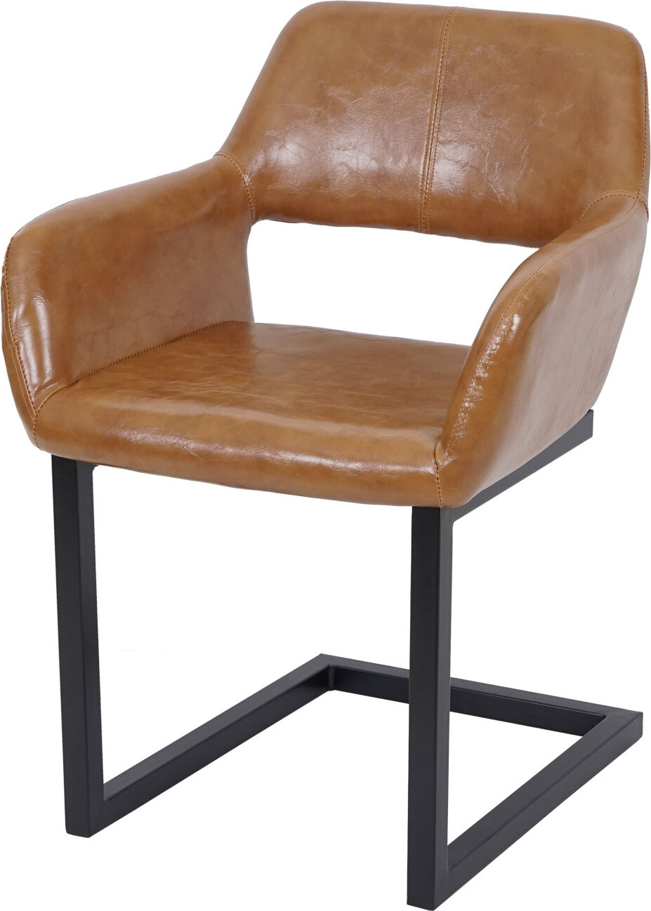 Krzesło do jadalni HWC-A50 II, krzesło kuchenne na wsporniku, retro 50s design ~ sztuczna skóra, imitacja zamszu