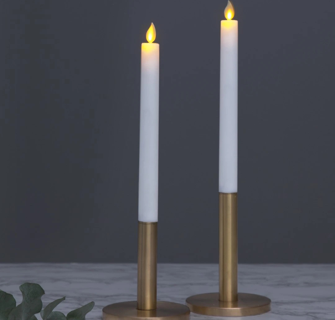 Zestaw 2x świeca Led woskowa obiadowa M-TWINKLE 24cm ruchomy płomyk