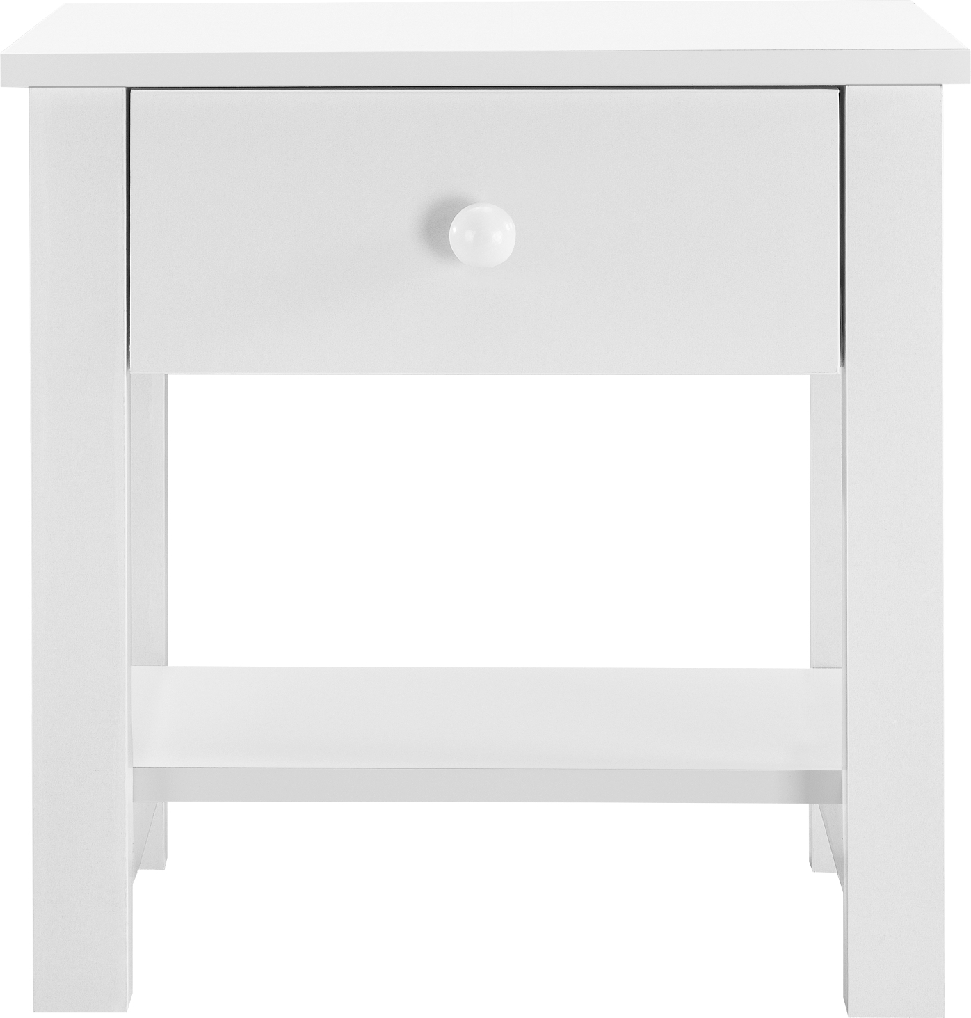 [en.casa] Stolik nocny - szafka nocna szuflada komoda nocna półka biały