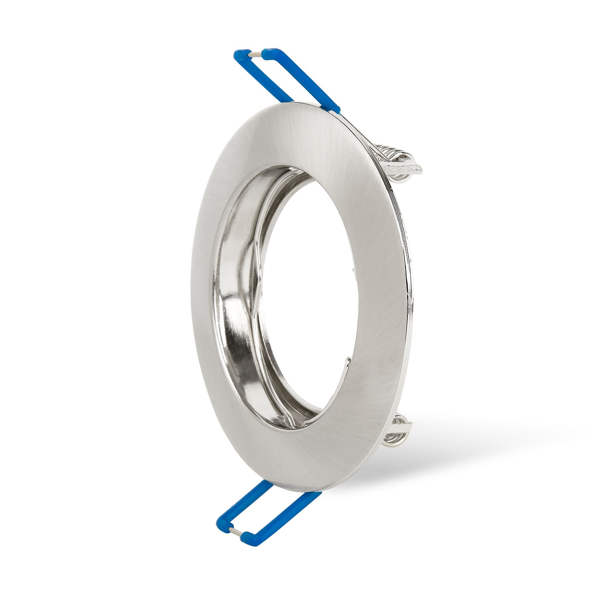 20x ultra płaska rama wpuszczana okrągła stal nierdzewna szczotkowana reflektor wpuszczany Ø76mm głębokość wpuszczania 22mm reflektor sufitowy wpuszczany żarówka LED z gniazdem GU10