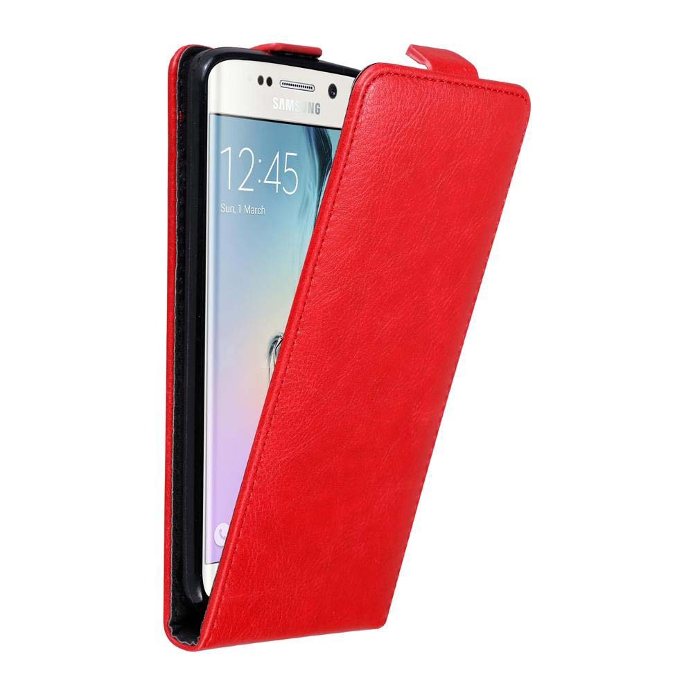 Etui ochronne Cadorabo do Samsung Galaxy S6 EDGE w kolorze czerwonym Etui z klapką na telefon komórkowy Etui Cover