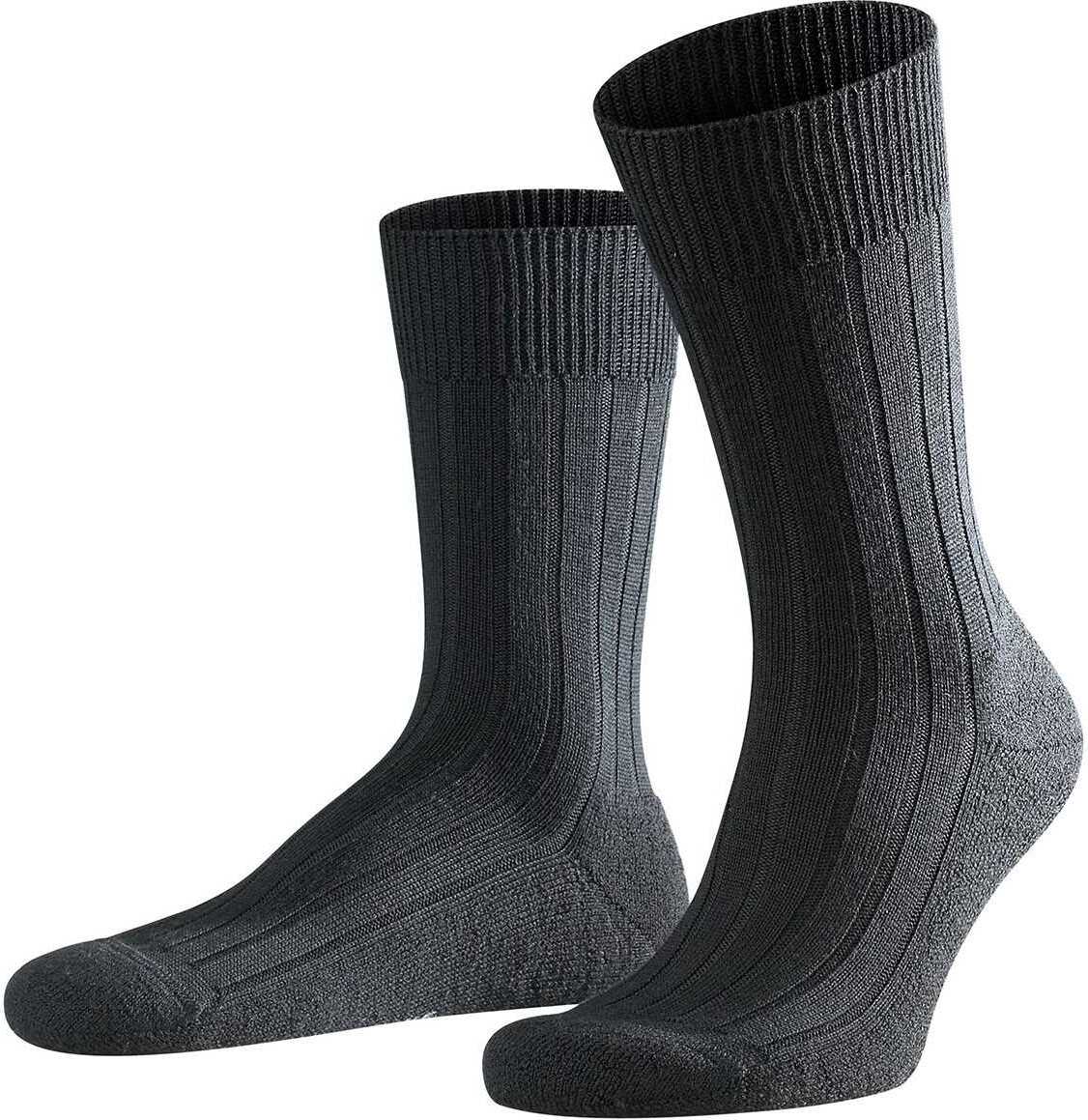 Skarpety męskie FALKE - dywan w bucie, wełna merino, gładkie czarne 41-42