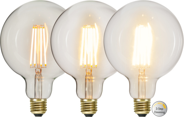 Żarówka LED E27 6,5W G125 SOFT GLOW filament 3-stopnie mocy