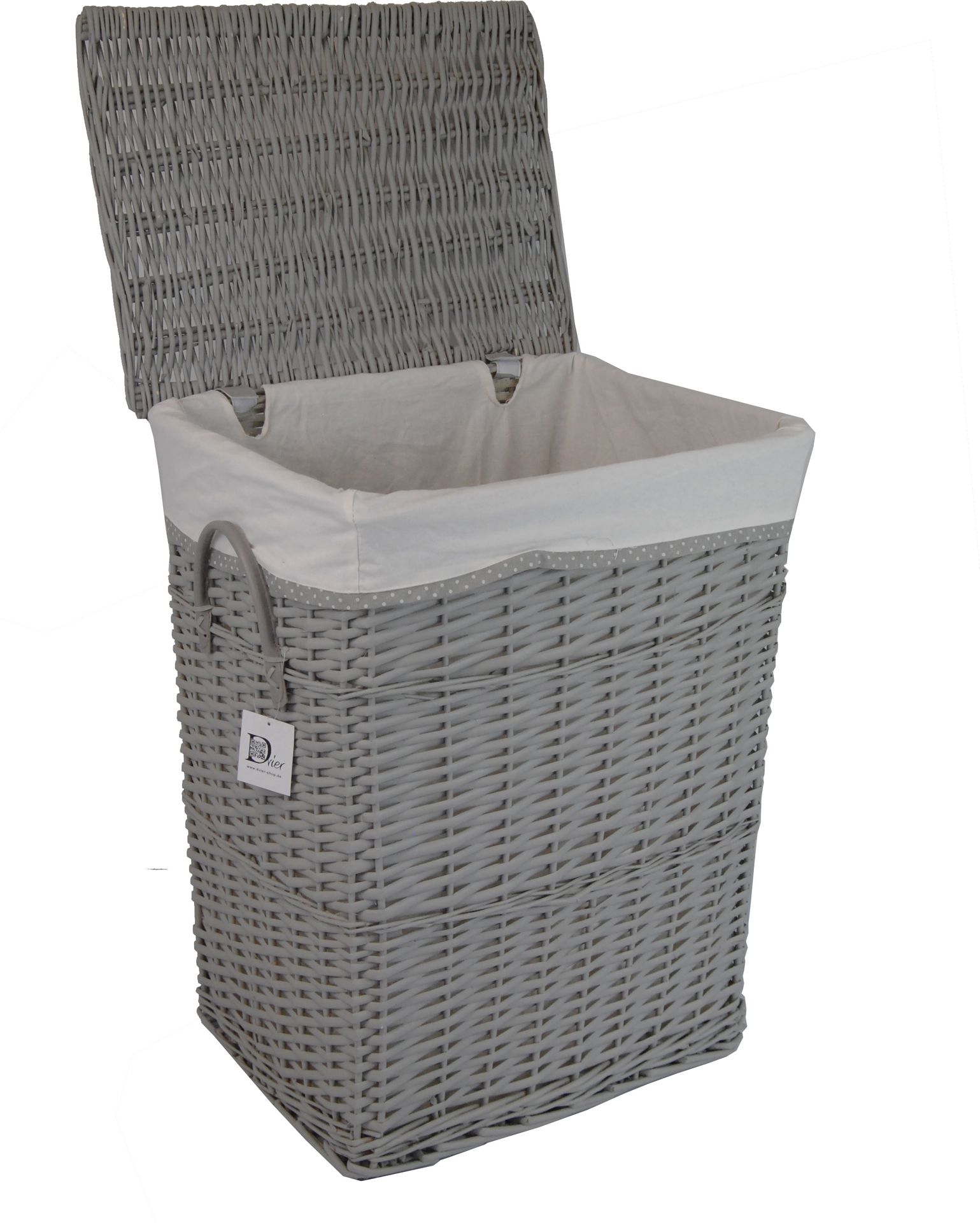 Kosz na pranie Kosz na pranie Skrzynia na pranie Wiklinowa szara prostokątna 30L Pokrywa 32x24 wys.48