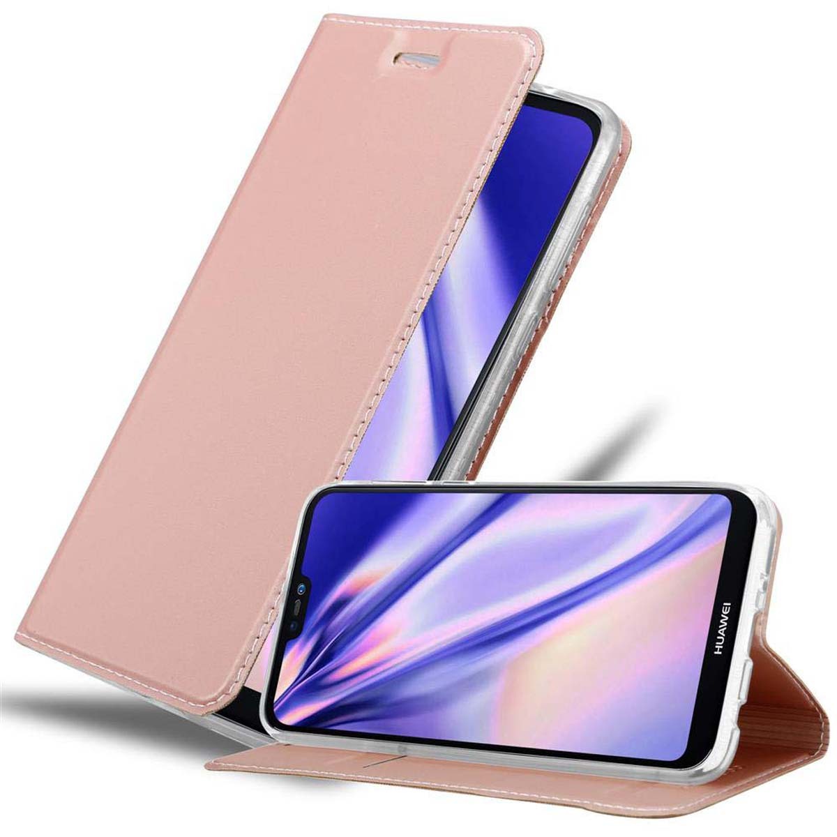 Cadorabo etui na telefon Huawei P20 LITE 2018 / NOVA 3E etui ochronne w kolorze różowym Cover Etui Book Case Booklet