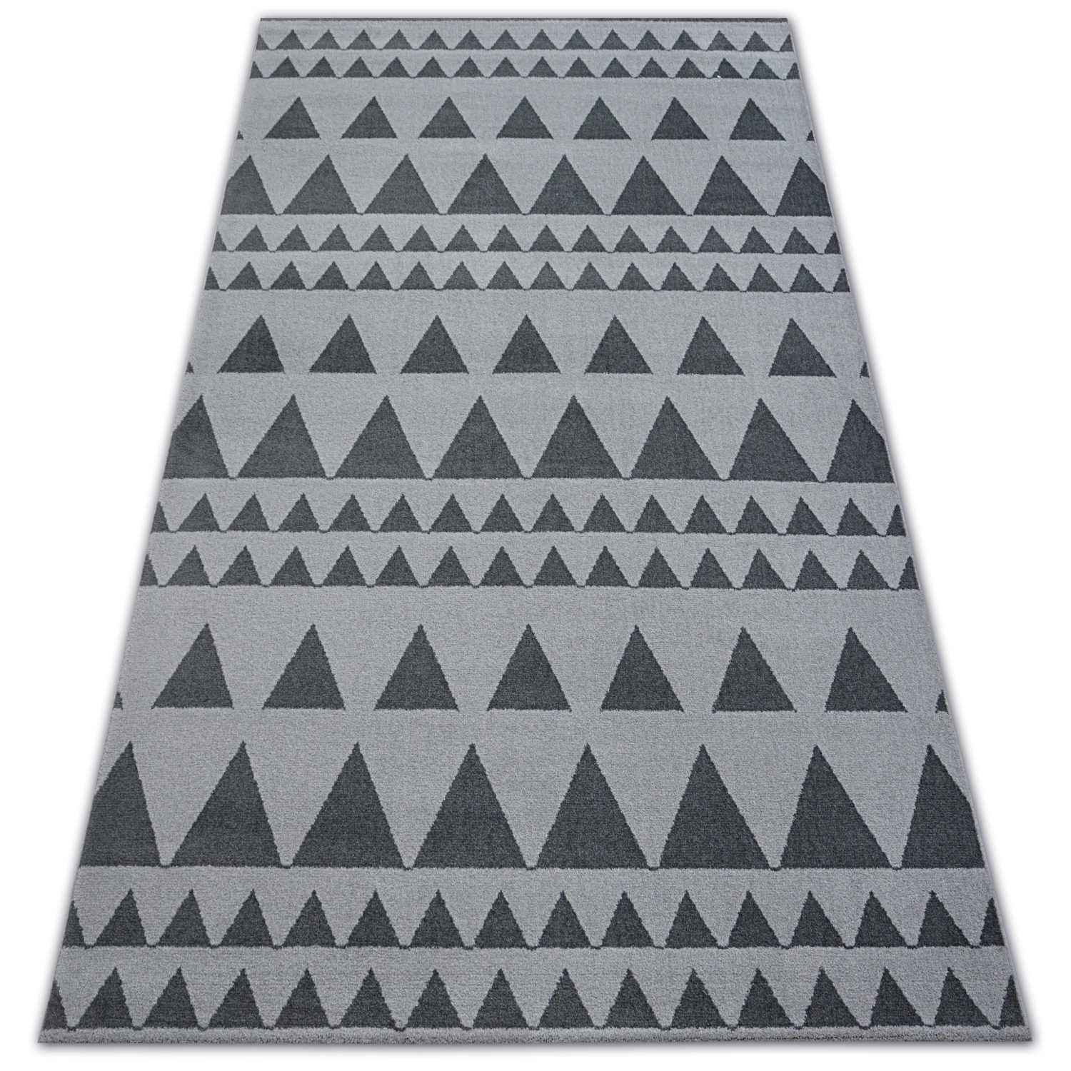 Dywan SENSE Micro 81243 TRÓJKĄTY srebrny/antracyt szary 160x230 cm