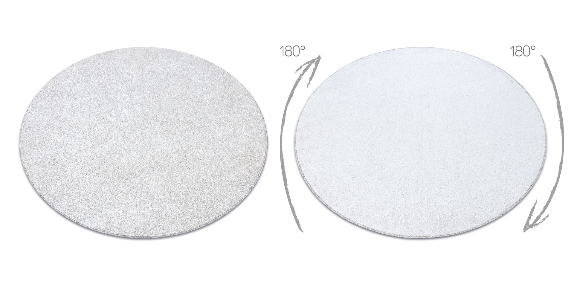 DYWAN koło SANTA FE krem 03 gładki, jednolity, jednokolorowy beżowy koło 200 cm