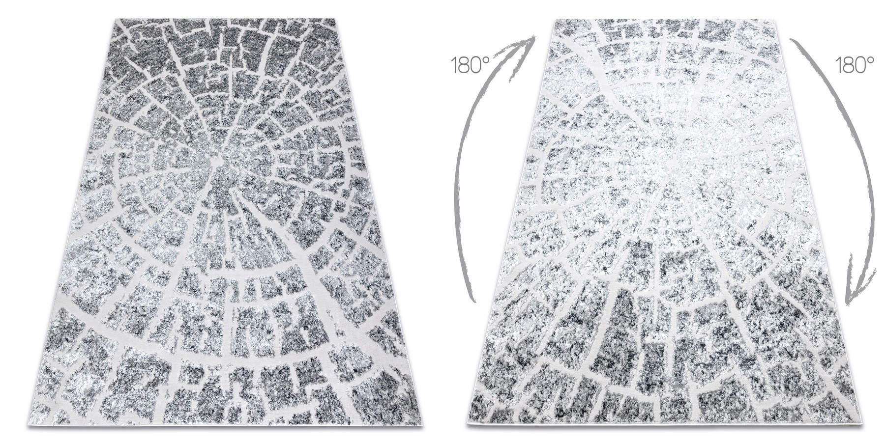 Dywan MEFE nowoczesny 6185 Pień drzewo drewno - Strukturalny, dwa poziomy runa szary 140x190 cm