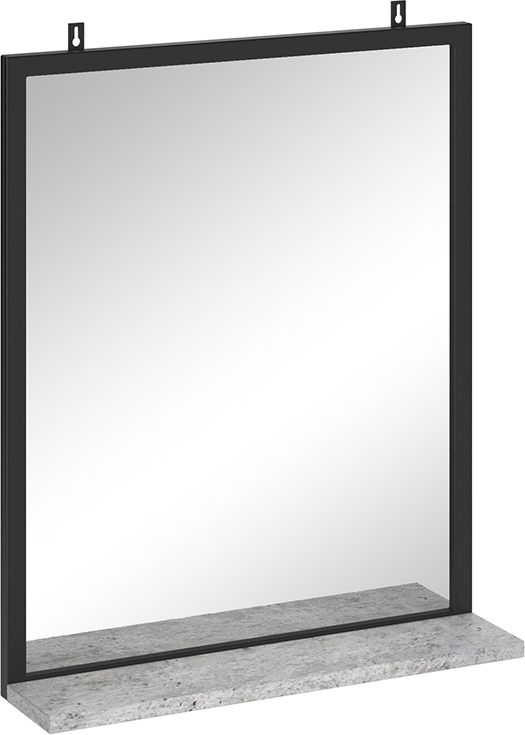 Vicco Lustro łazienkowe Fyrk, 50 x 60 cm, Beton/Czarny