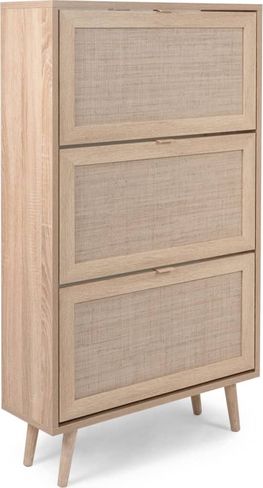 Szafka na buty Finori Bali 49A dąb sonoma i nadruk z rafii