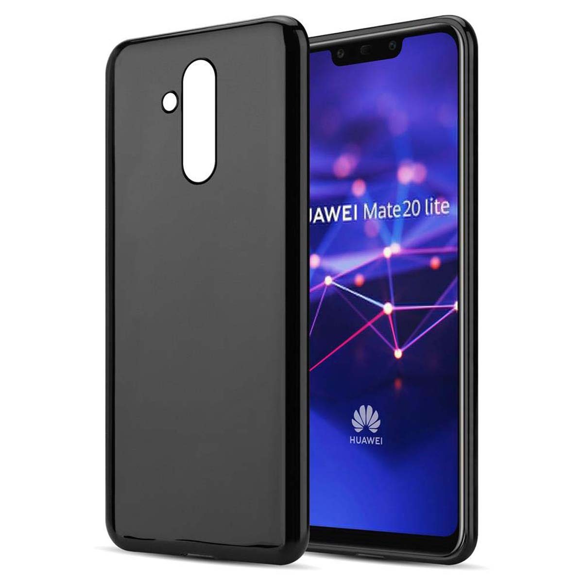 Pokrowiec Cadorabo do Huawei MATE 20 LITE w kolorze czarnym, silikonowe etui ochronne z TPU