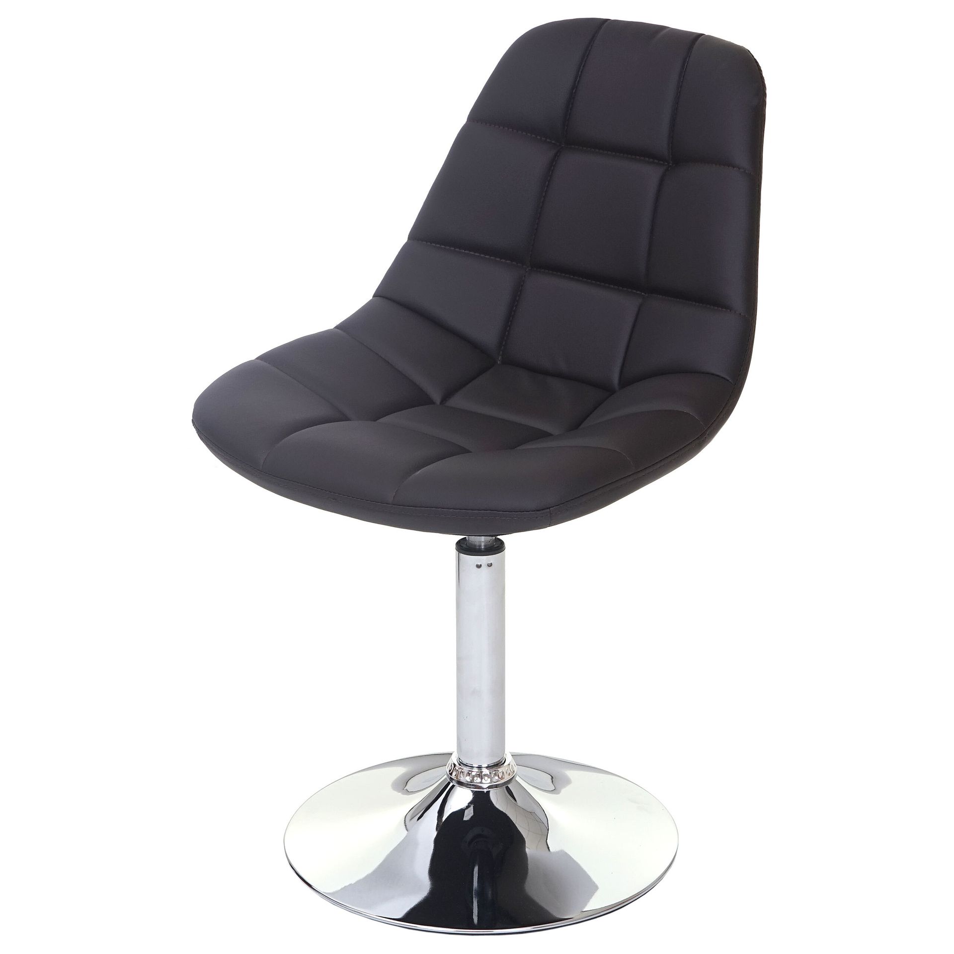 Krzesło do jadalni HWC-A60, krzesło obrotowe, retro 50s design ~ brązowa sztuczna skóra, chromowana podstawa